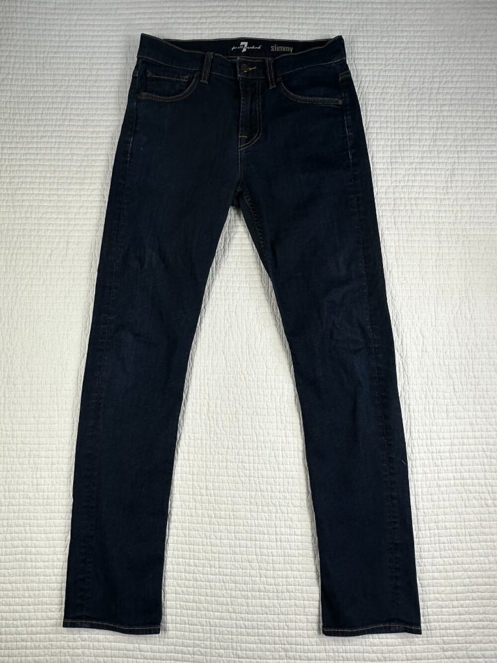 7 For All Mankind Slimmy Dark Wash Jeans Women's Size 31 Premium Denim
